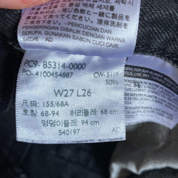 WASHED BLACK LEVI BALLOON LEG JEAN SZ 27x26 - Picture 4 of 7